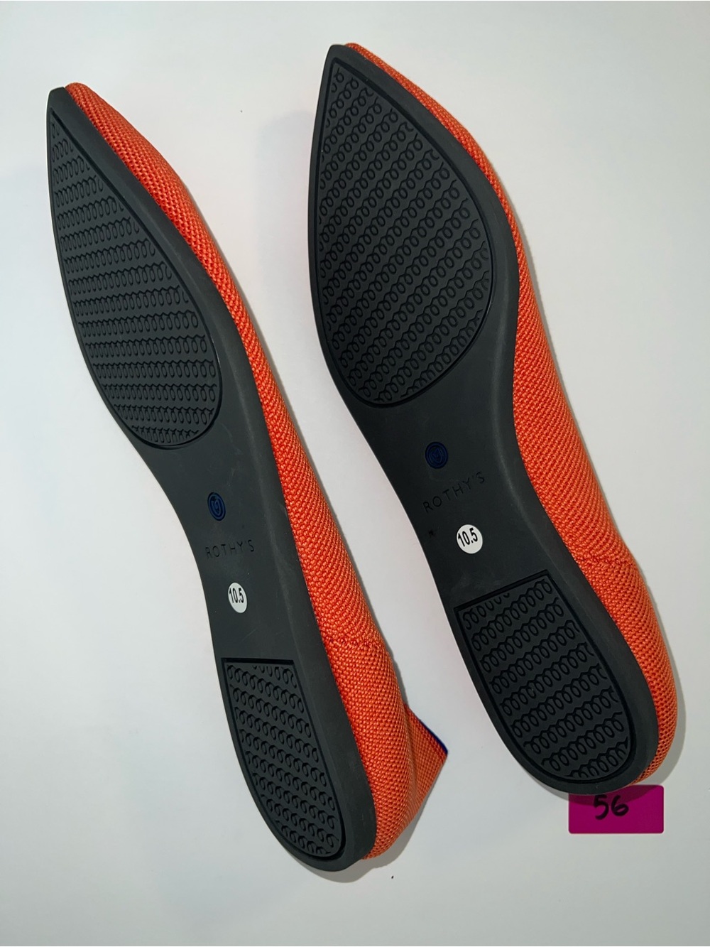 Rothy’s The Point Coral Orange Knit Pointed Toe Flats NWOT Sz 10.5 - Picture 2 of 7